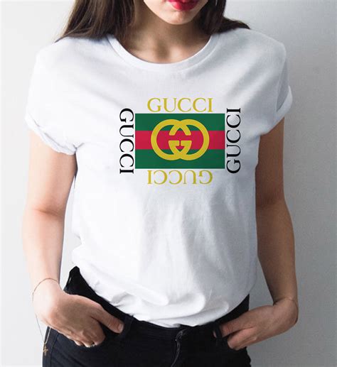 gucci tshirt ladies|vintage gucci logo t shirt.